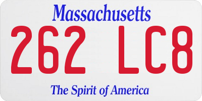 MA license plate 262LC8