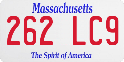 MA license plate 262LC9