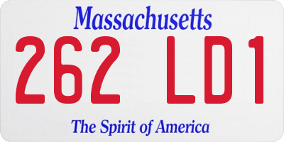 MA license plate 262LD1