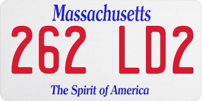 MA license plate 262LD2