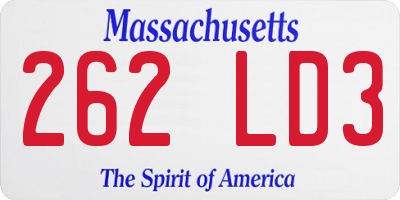 MA license plate 262LD3