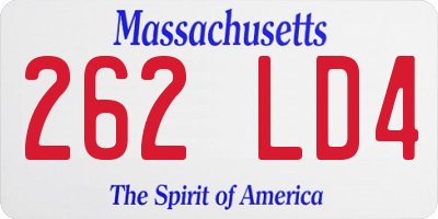 MA license plate 262LD4