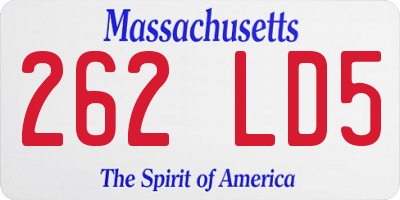 MA license plate 262LD5