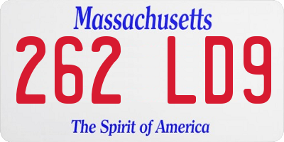 MA license plate 262LD9