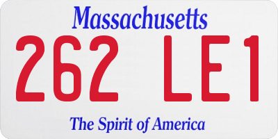 MA license plate 262LE1