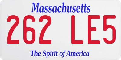 MA license plate 262LE5