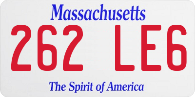 MA license plate 262LE6
