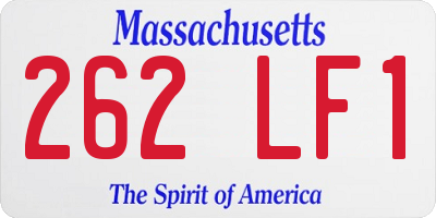 MA license plate 262LF1