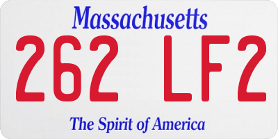 MA license plate 262LF2