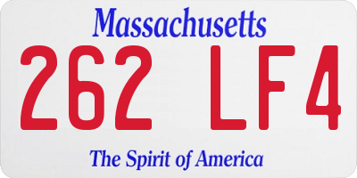 MA license plate 262LF4
