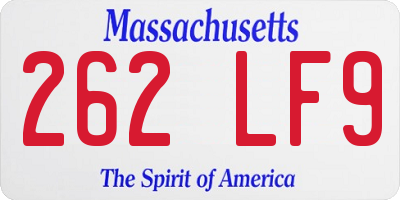 MA license plate 262LF9