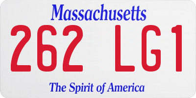 MA license plate 262LG1