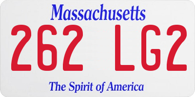 MA license plate 262LG2
