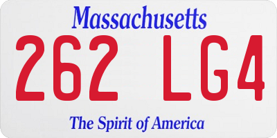 MA license plate 262LG4