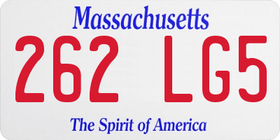 MA license plate 262LG5
