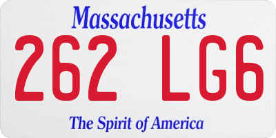 MA license plate 262LG6