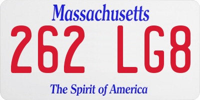 MA license plate 262LG8
