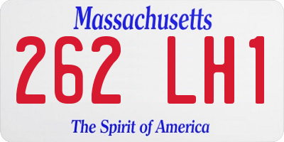 MA license plate 262LH1