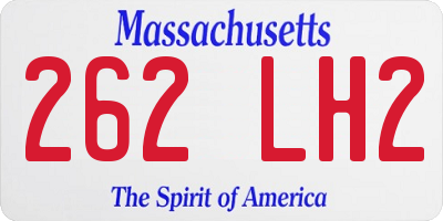 MA license plate 262LH2