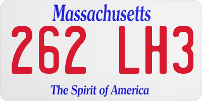 MA license plate 262LH3
