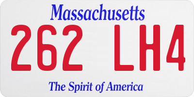 MA license plate 262LH4