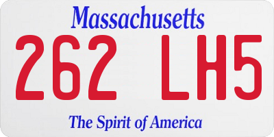 MA license plate 262LH5