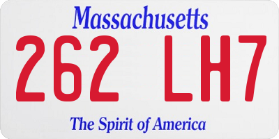 MA license plate 262LH7
