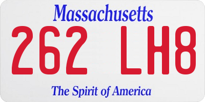 MA license plate 262LH8