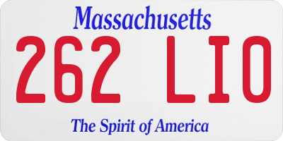 MA license plate 262LI0