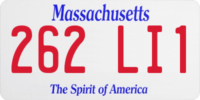 MA license plate 262LI1