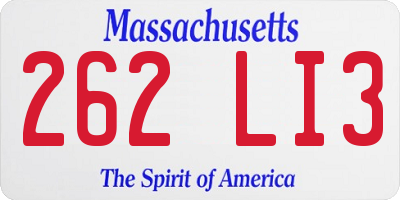 MA license plate 262LI3