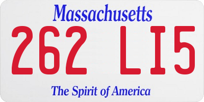 MA license plate 262LI5