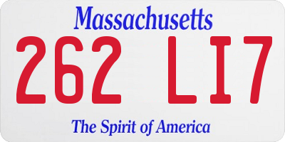 MA license plate 262LI7