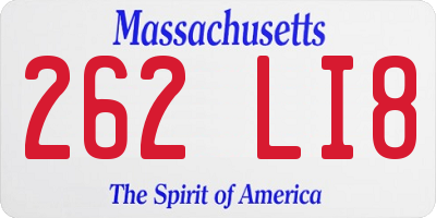 MA license plate 262LI8