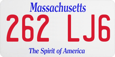 MA license plate 262LJ6