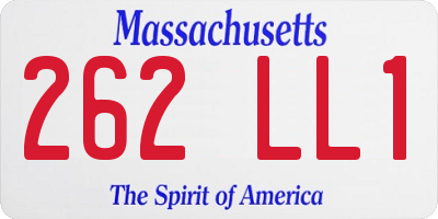 MA license plate 262LL1
