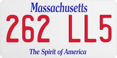 MA license plate 262LL5