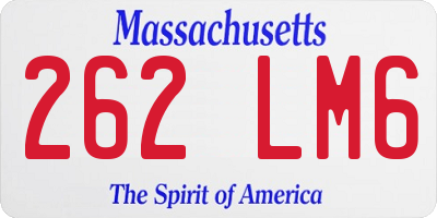 MA license plate 262LM6