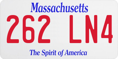 MA license plate 262LN4