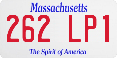 MA license plate 262LP1