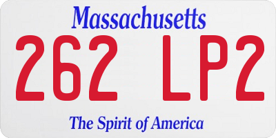 MA license plate 262LP2