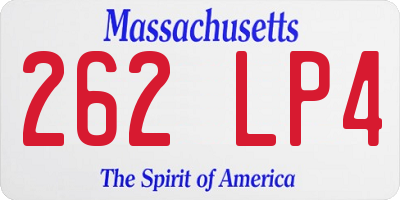 MA license plate 262LP4