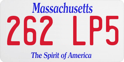 MA license plate 262LP5