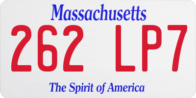MA license plate 262LP7
