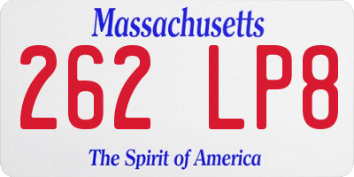 MA license plate 262LP8
