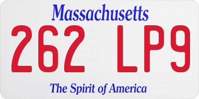 MA license plate 262LP9