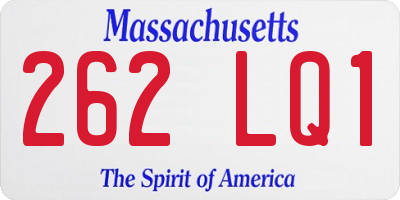 MA license plate 262LQ1