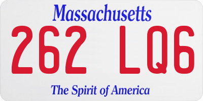 MA license plate 262LQ6