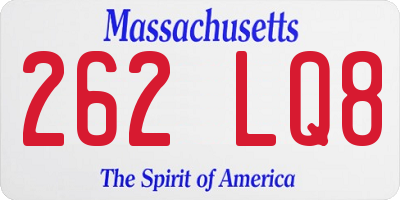 MA license plate 262LQ8