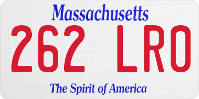 MA license plate 262LR0